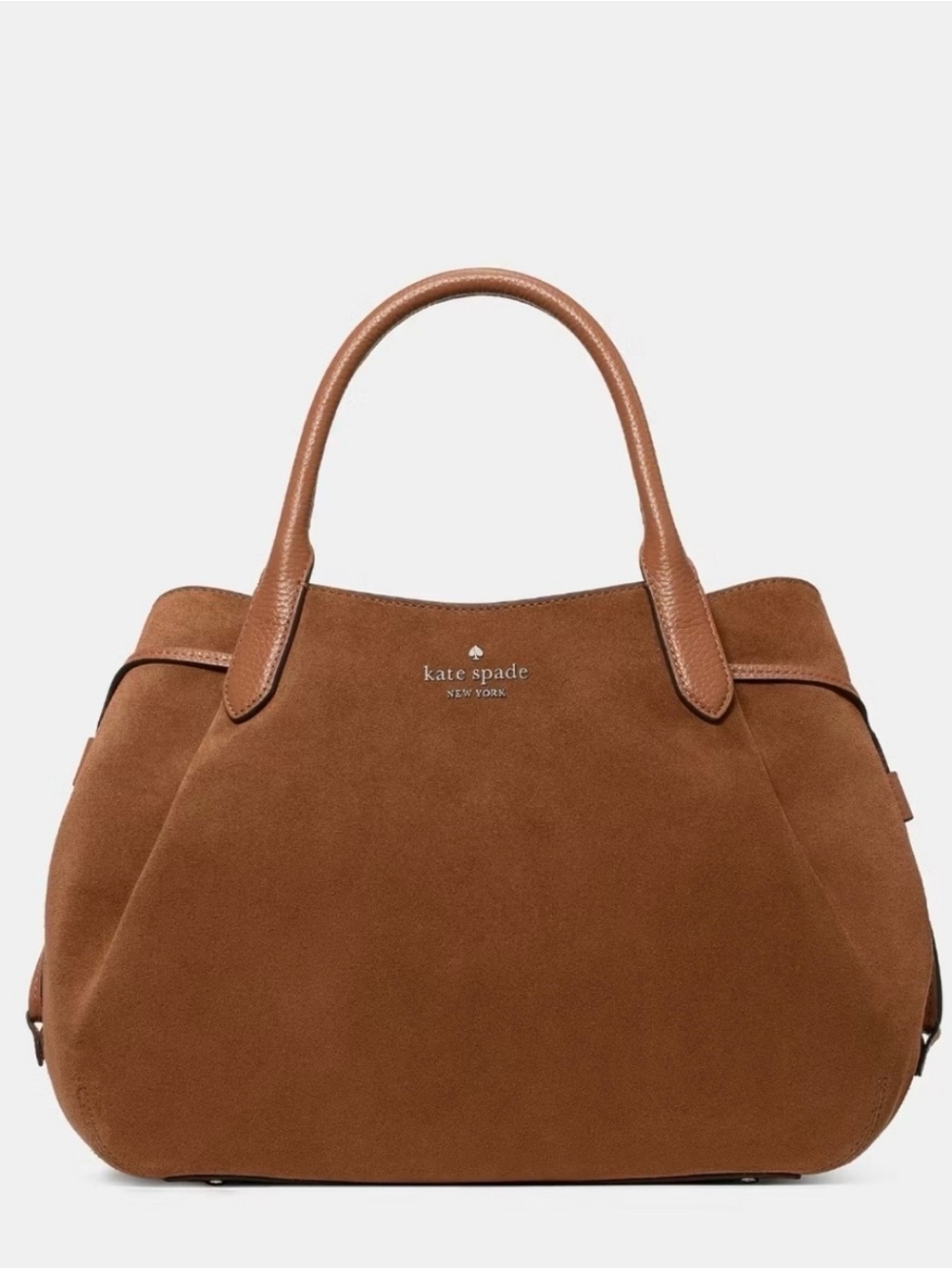 Kate Spade Large Suede Dumpling Satchel Bag w/ Removable Strap - Picture 7 of 9